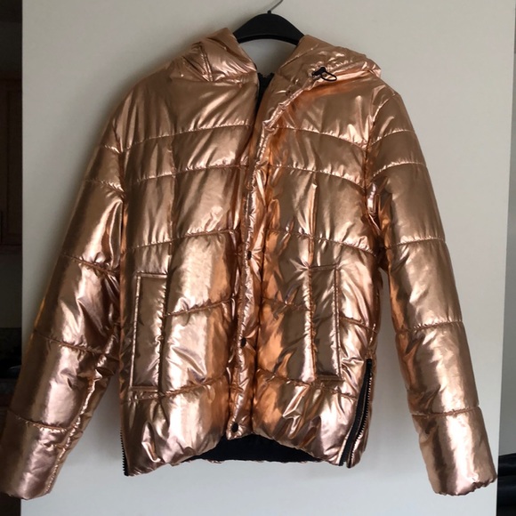 rose gold puffer coat